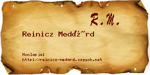 Reinicz Medárd névjegykártya